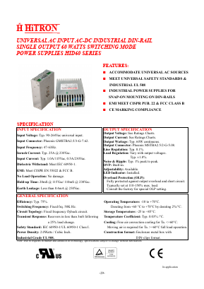 HID60-S240025 Datasheet PDF HITRON ELECTRONICS CORPORTION