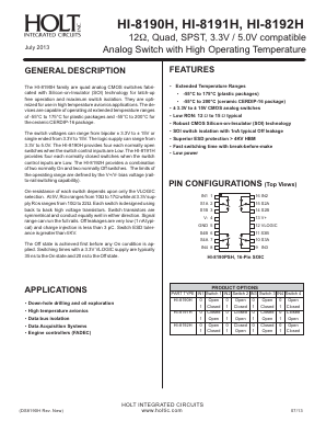 HI-8190H Datasheet PDF Holt Integrated Circuits
