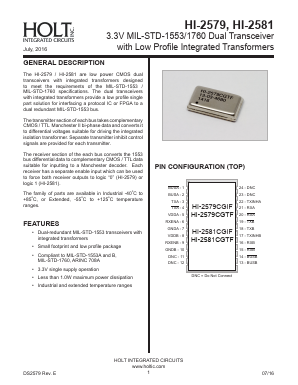 HI-2579CGTF Datasheet PDF Holt Integrated Circuits