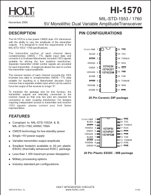 HI-1570PSI Datasheet PDF Holt Integrated Circuits