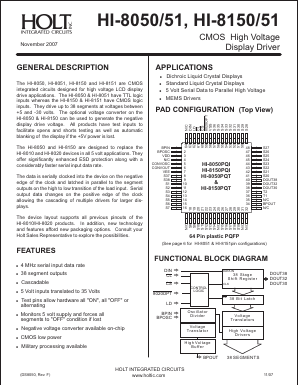 HI-8150 Datasheet PDF Holt Integrated Circuits