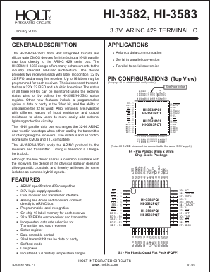 HI-3583PCIF-10_06 Datasheet PDF Holt Integrated Circuits