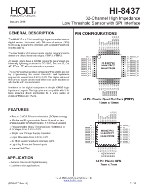 HI-8437PQM Datasheet PDF Holt Integrated Circuits