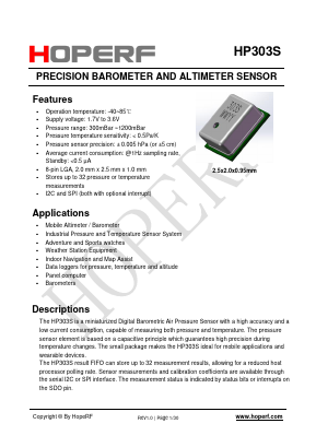 HP303S Datasheet PDF HOPE Microelectronics CO., Ltd.