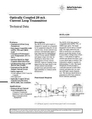 HCPL-4100 Datasheet PDF HP => Agilent Technologies
