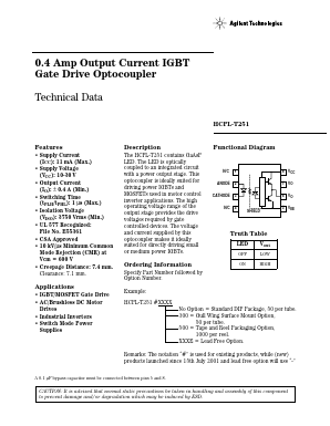 HCPL-T251-XXXE Datasheet PDF HP => Agilent Technologies