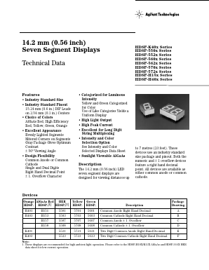 HDSP-5523-00000 Datasheet PDF HP => Agilent Technologies