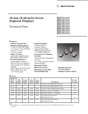HDSP-G203-00016 Datasheet PDF HP => Agilent Technologies