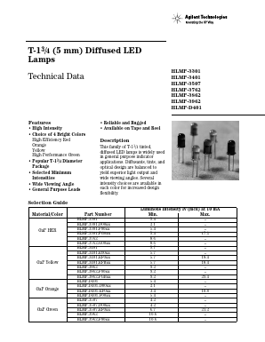 HLMP-D501-D0BDD Datasheet PDF HP => Agilent Technologies