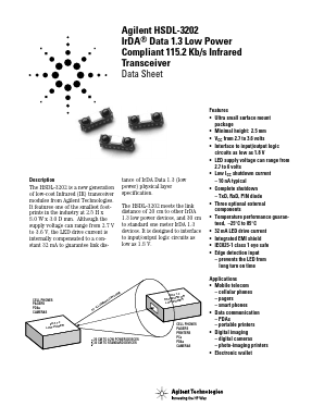 HSDL-3202 Datasheet PDF HP => Agilent Technologies