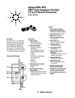 HSDL-3612-008 Datasheet PDF HP => Agilent Technologies