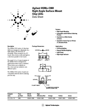 HSMH-C660 Datasheet PDF HP => Agilent Technologies