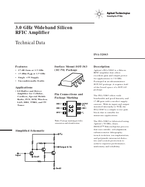 INA-32063-TR2 Datasheet PDF HP => Agilent Technologies