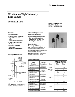 HLMP-1421-F00XX Datasheet PDF HP => Agilent Technologies