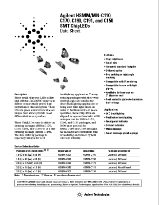 HSMM-C191 Datasheet PDF HP => Agilent Technologies