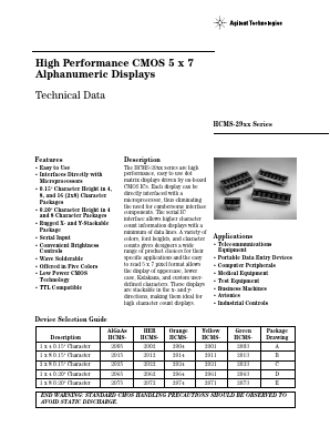 HCMS-29XX Datasheet PDF HP => Agilent Technologies