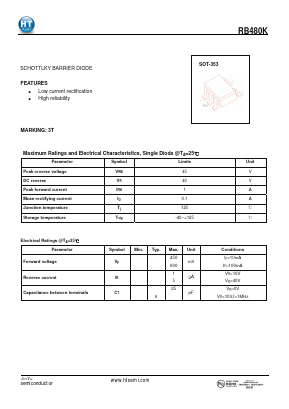 RB480K Datasheet PDF Shenzhen Jin Yu Semiconductor Co., Ltd. 