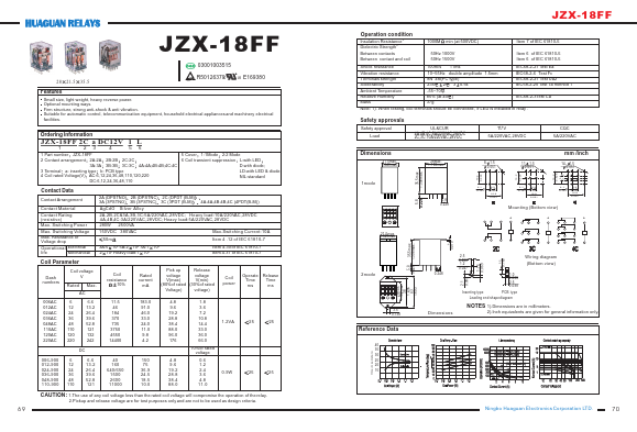 JZX-18FF2A Datasheet PDF HuaXinAn Electronics CO.,LTD