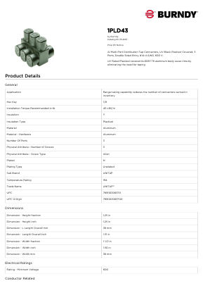 1PLD43 Datasheet PDF Hubbell Incorporated.