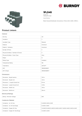 1PLD45 Datasheet PDF Hubbell Incorporated.