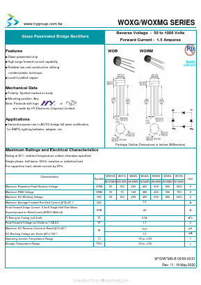 W04G Datasheet PDF HY ELECTRONIC CORP.