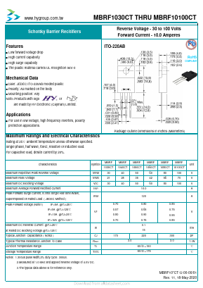 MBRF1060CT Datasheet PDF HY ELECTRONIC CORP.