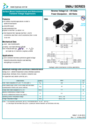 SMAJ110A Datasheet PDF HY ELECTRONIC CORP.