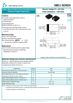 SMCJ110CA Datasheet PDF HY ELECTRONIC CORP.