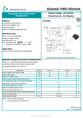 SD2045A Datasheet PDF HY ELECTRONIC CORP.