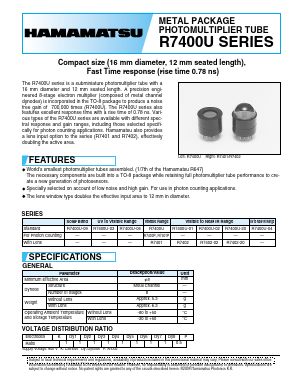 R7400U-03 Datasheet PDF Hamamatsu Photonics