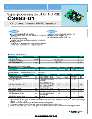 C3683-01 Datasheet PDF Hamamatsu Photonics