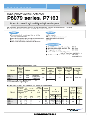 P7163 Datasheet PDF Hamamatsu Photonics