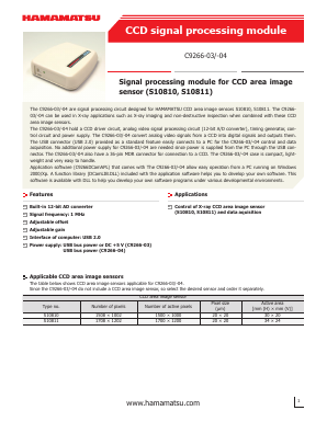 C9266-03 Datasheet PDF Hamamatsu Photonics