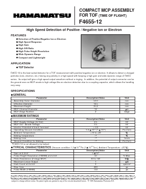 F4655-12 Datasheet PDF Hamamatsu Photonics