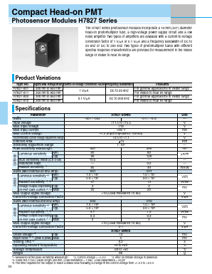 H7827-011 Datasheet PDF Hamamatsu Photonics