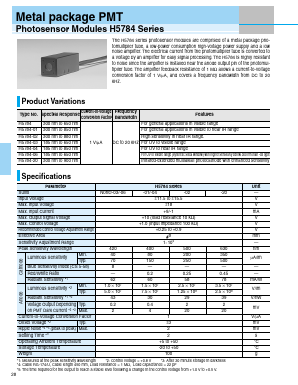 H5784-01 Datasheet PDF Hamamatsu Photonics