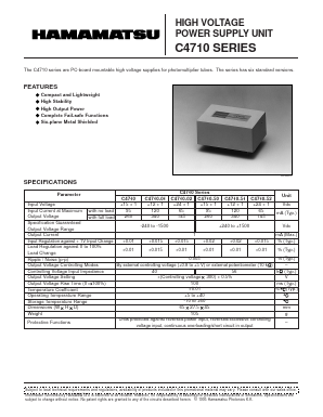 C4710-02 Datasheet PDF Hamamatsu Photonics