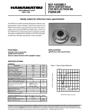 F4294-09 Datasheet PDF Hamamatsu Photonics