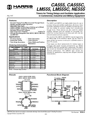 CA555 Datasheet PDF Harris Semiconductor