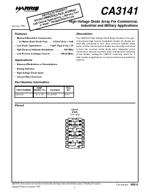 CA3141 Datasheet PDF Harris Semiconductor