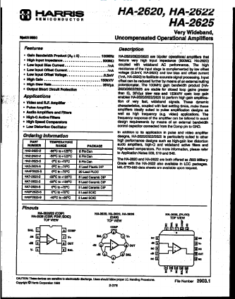 HA7-2620 Datasheet PDF Harris Semiconductor
