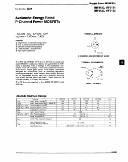 IRF9132 Datasheet PDF Harris Semiconductor