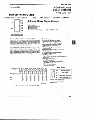 CD74HCT4024 Datasheet PDF Harris Semiconductor