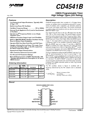 CD4541BF Datasheet PDF Harris Semiconductor