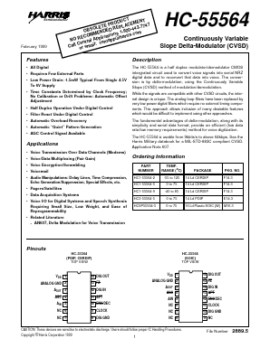 HC-55564 Datasheet PDF Harris Semiconductor
