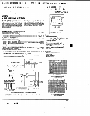 CD4030AK Datasheet PDF Harris Semiconductor