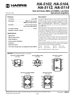 HA-5104 Datasheet PDF Harris Semiconductor