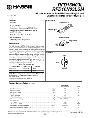 16N03L Datasheet PDF Harris Semiconductor