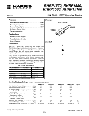 RHRP15100 Datasheet PDF Harris Semiconductor
