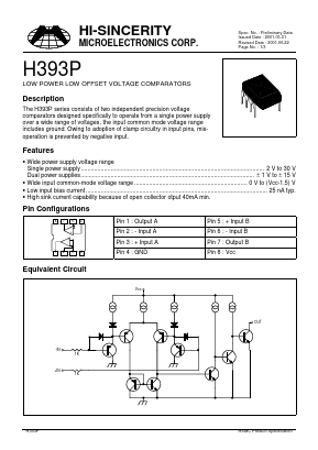 H393P Datasheet PDF Hi-Sincerity Microelectronics